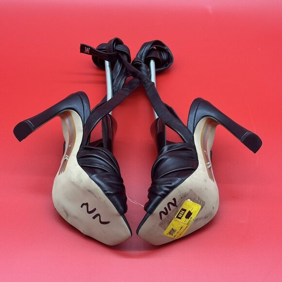 Sam Edelman Lenora Black Twisted Leather Stiletto Sandals Women's Size 5.5M - Picture 8 of 12